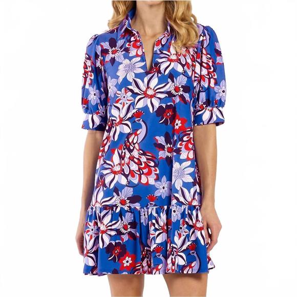 JUDE CONNALLY Dresses & Skirts - NEW JUDE CONNALLY tierney short sleeve mini dress in twirling peacock cobalt